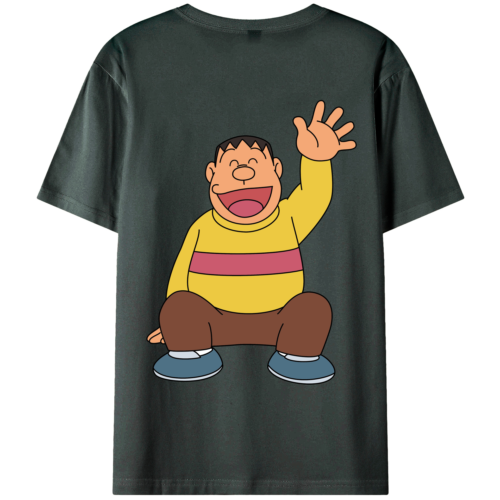 （画像用） ドラえもん 剛田武 Doraemon Gouta Takeshi 綿100％ メンズ半袖Tシャツ（バックプリント） 通気性